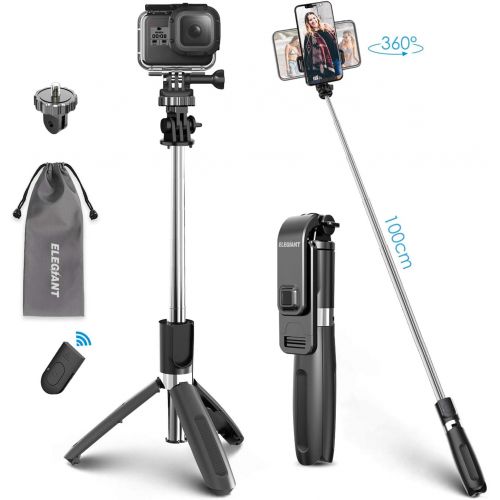  [아마존 핫딜] [아마존핫딜]ELEGIANT Selfie Stick Stativ, 3 in 1 Bluetooth Selfie-Stange Stab mit Dreibein+Bluetooth Fernausloeser+Handyhalterung, tragbar Monopod Wireless Selfie Stick 360° Rotation fuer Smartp