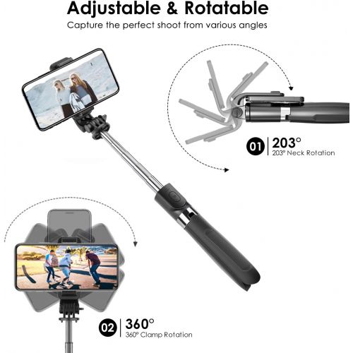  [아마존 핫딜] [아마존핫딜]ELEGIANT Selfie Stick Stativ, 3 in 1 Bluetooth Selfie-Stange Stab mit Dreibein+Bluetooth Fernausloeser+Handyhalterung, tragbar Monopod Wireless Selfie Stick 360° Rotation fuer Smartp