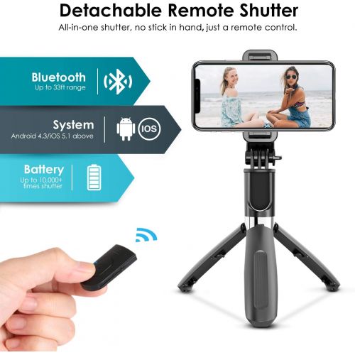  [아마존 핫딜] [아마존핫딜]ELEGIANT Selfie Stick Stativ, 3 in 1 Bluetooth Selfie-Stange Stab mit Dreibein+Bluetooth Fernausloeser+Handyhalterung, tragbar Monopod Wireless Selfie Stick 360° Rotation fuer Smartp