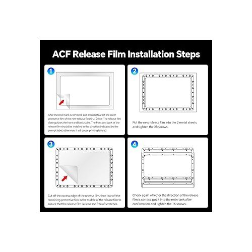  ELEGOO 3 PCS ACF Release Liner Film for Saturn 3 Ultra Resin 3D Printer, Faster Printing, 290mm*195mm, Thickness 0.3mm