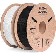 ELEGOO Rapid PLA Plus Filament 1.75mm Black & White 2KG, PLA+ 3D Printer Filament for 30-600 mm/s High Speed Printing, Dimensional Accuracy +/- 0.02 mm, 2 Pack 1kg Spool(2.2lbs)