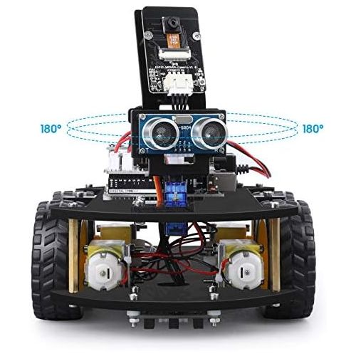  [아마존베스트]ELEGOO UNO R3 Project Smart Robot Car Kit V 3.0 Plus with UNO R3, Line Tracking Module, Ultrasonic Sensor, IR Remote Control etc. Intelligent and Educational Toy Car Robotic Kit fo