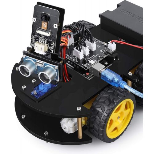  [아마존베스트]ELEGOO UNO R3 Project Smart Robot Car Kit V 3.0 Plus with UNO R3, Line Tracking Module, Ultrasonic Sensor, IR Remote Control etc. Intelligent and Educational Toy Car Robotic Kit fo