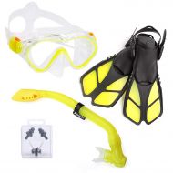 ELEMENTEX Naga Kids Snorkel Set with Trek Fins and Carrying Bag