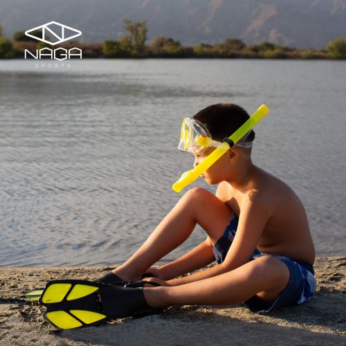  ELEMENTEX Naga Kids Snorkel Set with Trek Fins and Carrying Bag