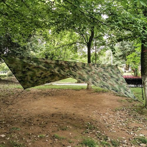  ELEOPTION Portable Camping Hammock Set All-Inclusive, Double Outdoor Hammock with Mosquito Bug Net, Tarp Cover, Tree Straps, Storage Bag