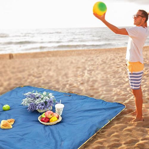  ELEOPTION Waterproof Picnic Blanket Folded Bag Picnic Mat in One Design with Strap for Travel Beach Camping Picnic Outdoor Indoor SandProof Easy to Clean