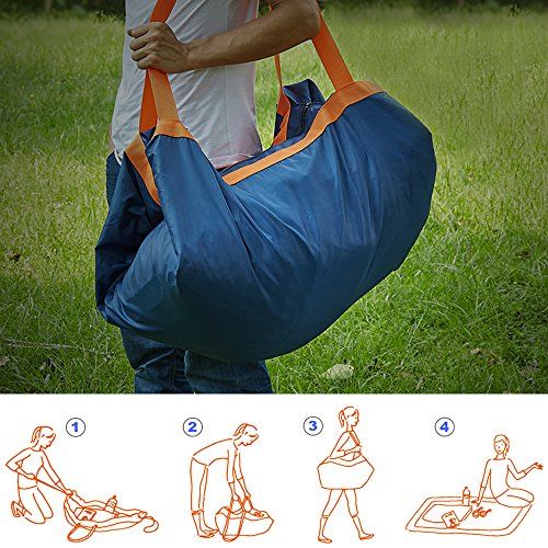  ELEOPTION Waterproof Picnic Blanket Folded Bag Picnic Mat in One Design with Strap for Travel Beach Camping Picnic Outdoor Indoor SandProof Easy to Clean