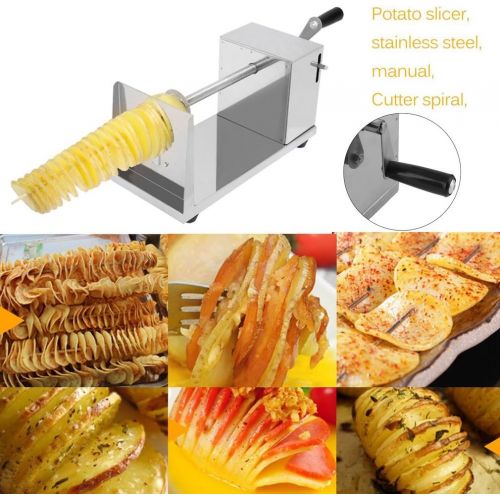  [아마존베스트]ELEOPTION Manual Stainless Steel Twisted Potato Apple Slicer Spiral French Fry Cutter for Tornado Potatoes Making, Manual Tornado Potato Spiral Cutter, Fast Fruit Vegetable Cutter