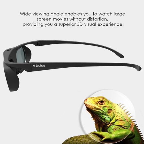  [아마존베스트]DLP Link 3D Glasses, ELEPHAS 144Hz Rechargeable Active Shutter Eyewear for Most DLP-Link 3D Projectors- Acer, ViewSonic, BenQ Vivitek, Optoma, Panasonic, Dell, Viewsonic (4 Pack)