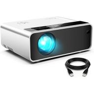 Mini WiFi Projector for iPhone, ELEPHAS Movie Projector with 1080P HD Portable Projector Supported 200 Screen, Compatible with Android/iOS/HDMI/USB/SD/VGA[2021 Latest Version], Whi