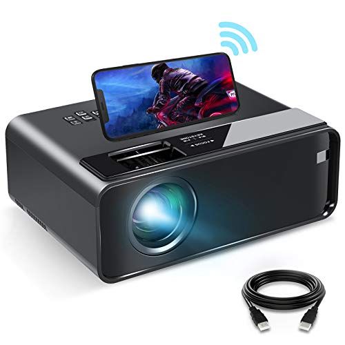  Mini Projector for iPhone, ELEPHAS 2020 WiFi Movie Projector with Synchronize Smartphone Screen, 1080P HD Portable Projector Supported 200 Screen, Compatible with Android/iOS/HDMI/