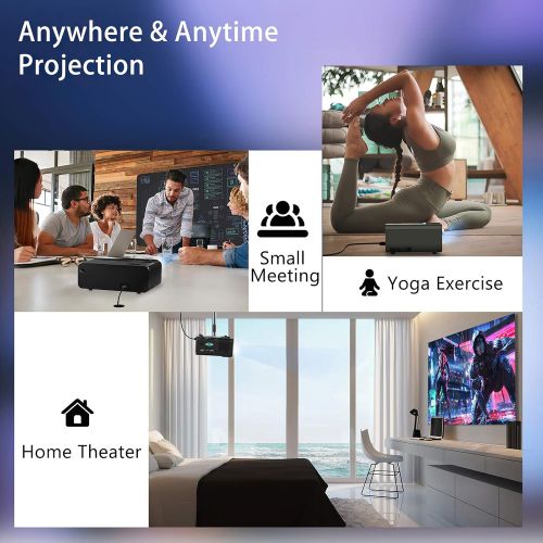  Mini Projector for iPhone, ELEPHAS 2020 WiFi Movie Projector with Synchronize Smartphone Screen, 1080P HD Portable Projector Supported 200 Screen, Compatible with Android/iOS/HDMI/