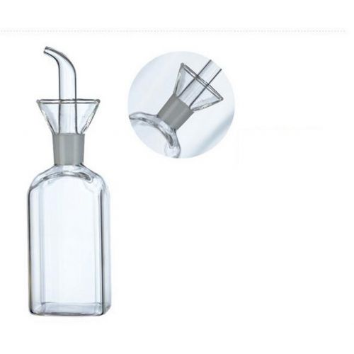  ELETON Square Olive Oil Dispenser Oil Bottle Glass Dispensing Bottles for Kitchen - Olive Oil Glass Dispenser to Control Cooking Vegetable Oil and Vinegar (8 oz)