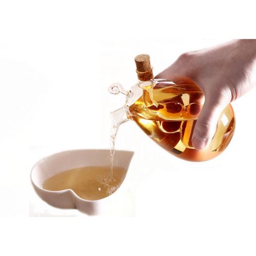  ELETON Kitchen Supplies Cruets Oil Vinegar 2 in 1,Glass Jar, Oil and Vinegar Dispenser