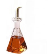 Eleton Square Bottom 14 oz Oil & Vinegar Cruet with Drip-free Spouts,Kitchen Clear Glass Oil Bottle Jar