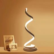 Modern Spiral LED Table Lamp - ELINKUME 12W Smart Dimmable Curved LED Desk Lamp, Contemporary Minimalist Design, Warm White Light, Creative Acrylic LED Modeling Lamp Perfect for Be