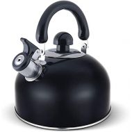 [아마존베스트]ELITRA HOME ELITRA Whistling Tea Kettle - Stainless Steel Tea Pot with Stay Cool Handle - 2.6 Quart / 2.5 Liter - (BLACK)