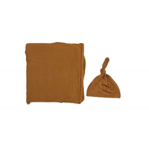  ELIVIA & CO. Swaddle Blanket & Hat Set | Receiving Blanket | Soft & Cozy | 47 x 47 Size for Newborns, Infants, and Toddlers - (Copper)