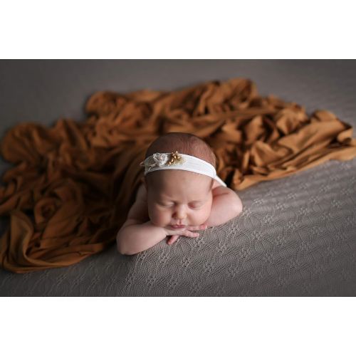  ELIVIA & CO. Swaddle Blanket & Hat Set | Receiving Blanket | Soft & Cozy | 47 x 47 Size for Newborns, Infants, and Toddlers - (Copper)