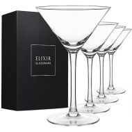 ELIXIR GLASSWARE Martini Glasses Set of 4-9 oz - Hand Blown Crystal Martini Glasses with Stem - Elegant Cocktail Glasses, Martini Glass Set of 4, Crystal Glasses, Housewarming Gifts for Women Men