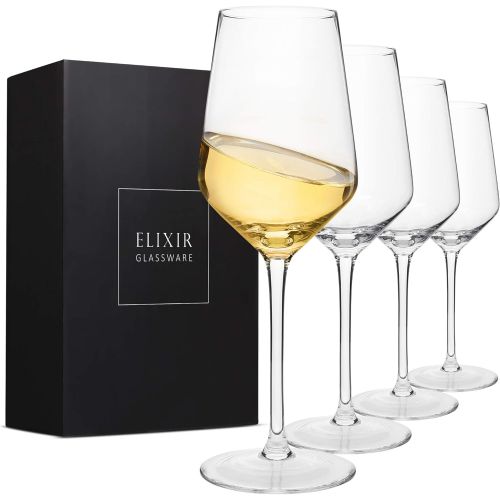  [아마존베스트]Elixir Glassware Crystal Wine Glasses  Hand Blown Red & White Wine Glasses  Set of 4 Long Stem Wine Glasses, Premium Crystal  Wedding, Anniversary, Christmas  13 oz, Clear