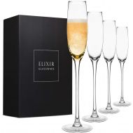 [아마존베스트]Elixir Glassware Crystal Champagne Flutes  Elegant Champagne Glasses, Hand Blown  Set of 4 Modern Champagne Flutes, 100% Lead Free Premium Crystal  Gift for Wedding, Anniversary, Christmas  5oz