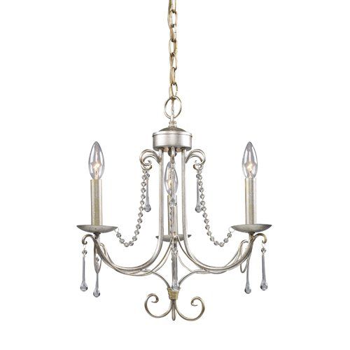  ELK Elk 413-As Cambridge 3-Light Chandelier, 18-Inch, Antique Silver