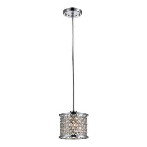  ELK Elk Lighting 311021 Genevieve One Light Pendant, Polished Chrome