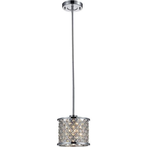  ELK Elk Lighting 311021 Genevieve One Light Pendant, Polished Chrome