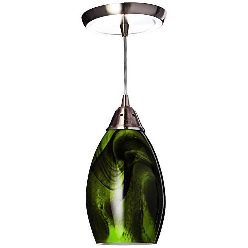  ELK Elk 311331PLN-LED Formations 1-LED Light Pendant with Planetary Glass Shade, 5 by 9-Inch, Satin Nickel Finish