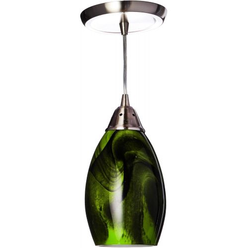  ELK Elk 311331PLN-LED Formations 1-LED Light Pendant with Planetary Glass Shade, 5 by 9-Inch, Satin Nickel Finish