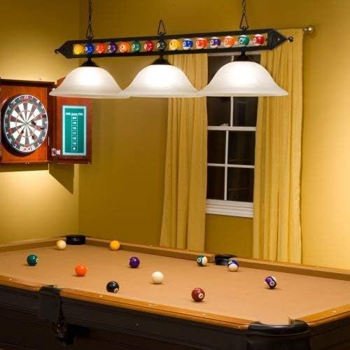  ELK Elk 190-1-Bk-G1 Designer Classics 3-Light Billiard Light, 14-Inch, Matte Black With White Faux Alabaster Glass Shades