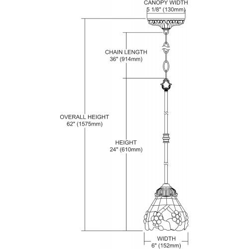  ELK Elk 078-Tb-07 Grapevine Mix-N-Match 1-Light Pendant, 23-12-Inch H, Tiffany Bronze