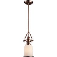 ELK Elk 66142-1 Chadwick 1-Light 16-12-Inch Pendant, Antique Copper With White Glass