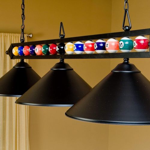  ELK Elk 190-1-Bk-M Designer Classics 3-Light Billiard Light, 14-Inch, Matte Black With Metal Shades