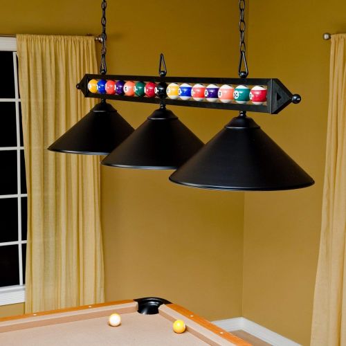  ELK Elk 190-1-Bk-M Designer Classics 3-Light Billiard Light, 14-Inch, Matte Black With Metal Shades