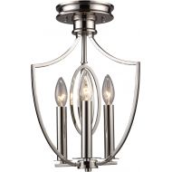 ELK Elk 101193 Dione 3-Light Semi-Flush In Polished Nickel