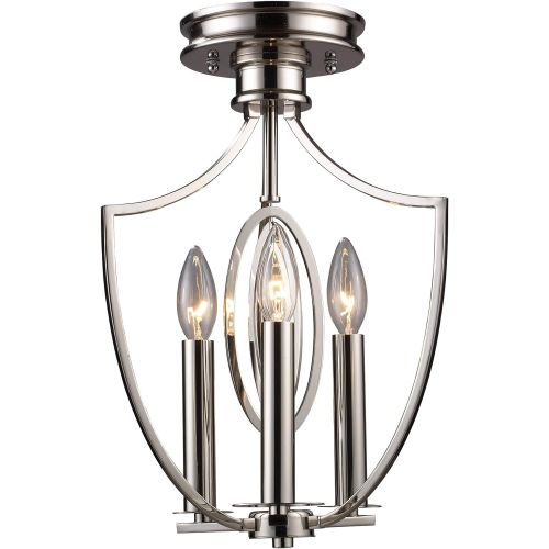  ELK Elk 101193 Dione 3-Light Semi-Flush In Polished Nickel