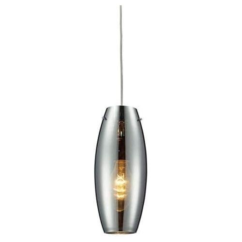  ELK Elk 60064-1 Menlow Park 1-Light Pendant with Glass Shade, 5 by 12-Inch, Polished Chrome Finish