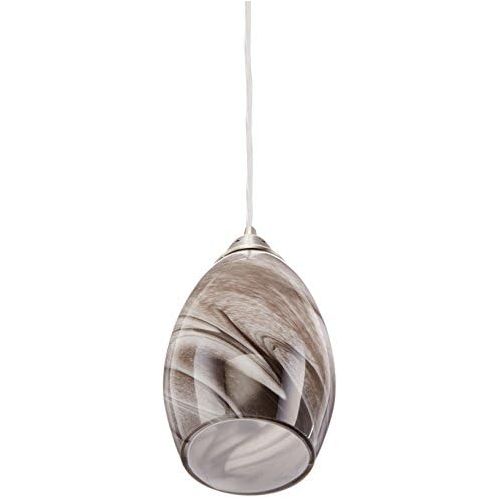  ELK Elk 311331ASH-LED Formations 1-LED Light Pendant with Ashflow Glass Shade, 5 by 9-Inch, Satin Nickel Finish