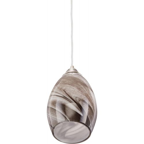  ELK Elk 311331ASH-LED Formations 1-LED Light Pendant with Ashflow Glass Shade, 5 by 9-Inch, Satin Nickel Finish