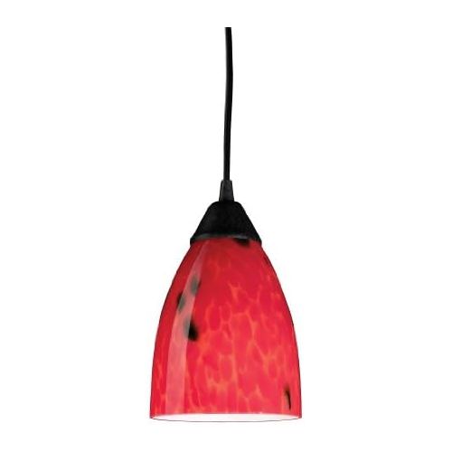  ELK Elk 406-1FR1-Light Pendant In Dark Rust and Fire Red Glass