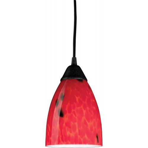  ELK Elk 406-1FR1-Light Pendant In Dark Rust and Fire Red Glass