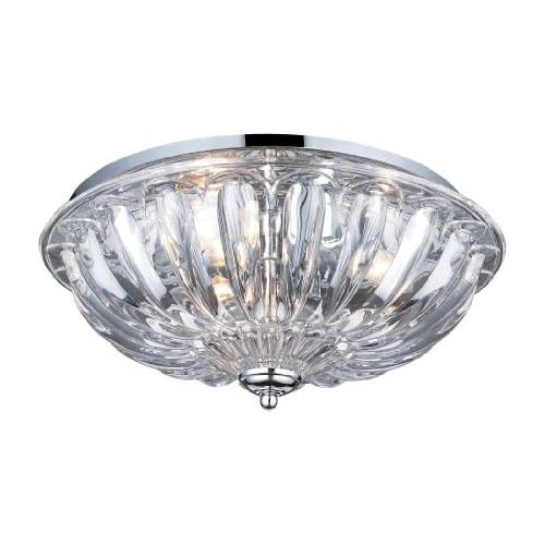  ELK Elk Lighting 312423 Crystal Three Light Flushmount, Polished Chrome