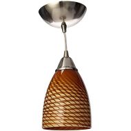 ELK Elk 416-1C-LED Arco Baleno 1-LED Light Pendant with Cocoa Glass Shade, 5 by 8-Inch, Satin Nickel Finish