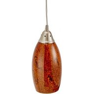 ELK Elk 200011BG-LED Galaxy 1-LED Light Pendant with Hand Blown Brown Glass Shade, 5 by 9-Inch, Nickel Finish