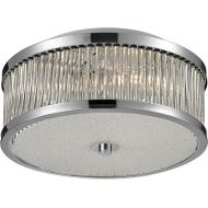 ELK Elk 810403 11-12 by 6-Inch Amersham 3-Light Flush Mount with ClearWhite Glass Shade, Chrome Finish