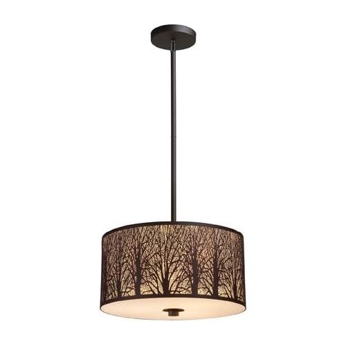  ELK Elk 310743 Woodland Sunrise 3-Light Pendant In Aged Bronze