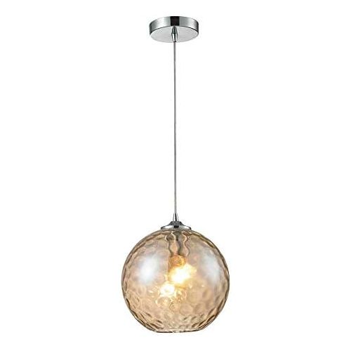  ELK Elk 313801CMP HGTV Home Watersphere 1-Light Pendant with Champagne Glass Shade, 10 by 11-Inch, Polished Chrome Finish